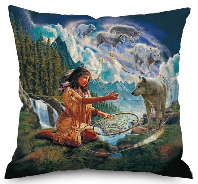 coussin loup animal 2