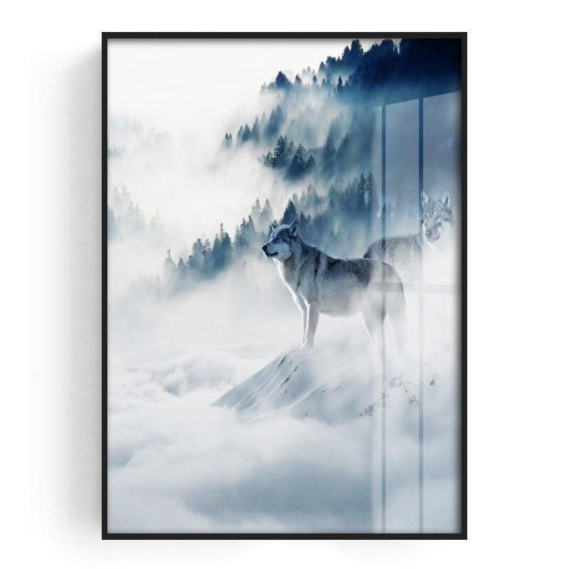 poster loup montagne 96